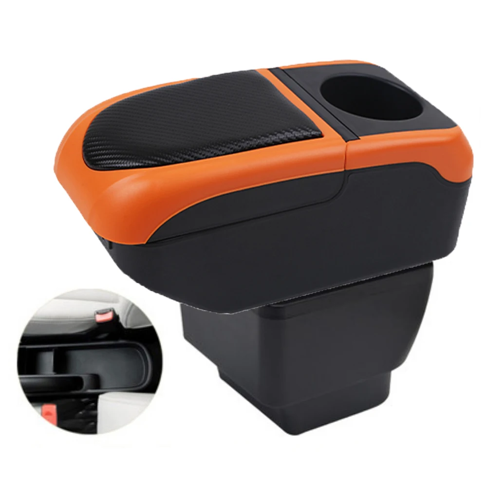 For Car Mazda 2 Demio Armrest Box Arm Elbow Rest Center Console Storage Case with Cup Holder USB Port