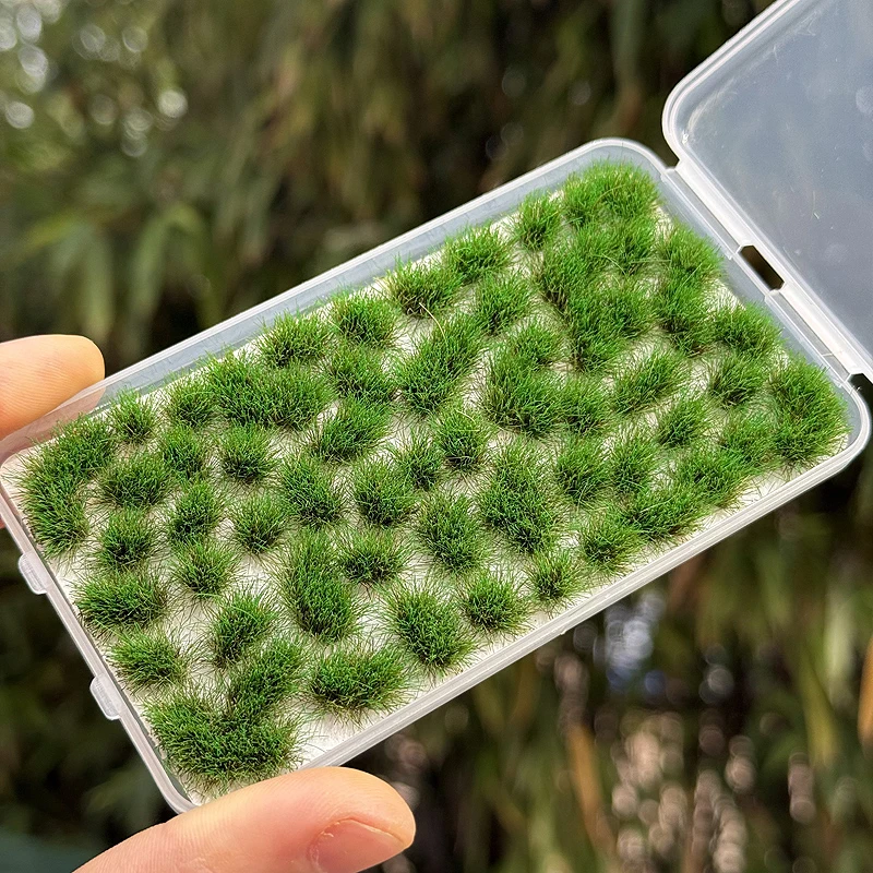 

58pcs/box Irregular 8mm High Model Grass Cluster Simulated Wild Weeds Clumps Material Train Track Platform Landscaping Layout