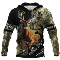 Deer Hunting Hoodies Men Women Animal 3D Full Print Harajuku Hooded Sweatshirt Casual Fashion Hoodie Coat Drop Shipping