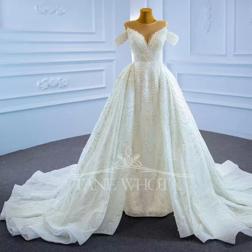 

Suknia Slubna 2025 O-Neck Lace Up Back Mermaid Beading Wedding Dress Luxury Customized Trumpet Bridal Dress