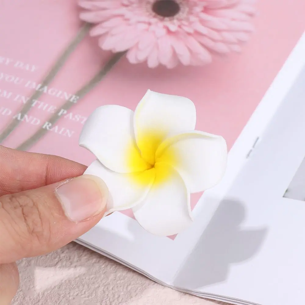 Elegant Simulation Hair Accessories Hair Clip Flower Beach Seaside White Plumeria Hairpin