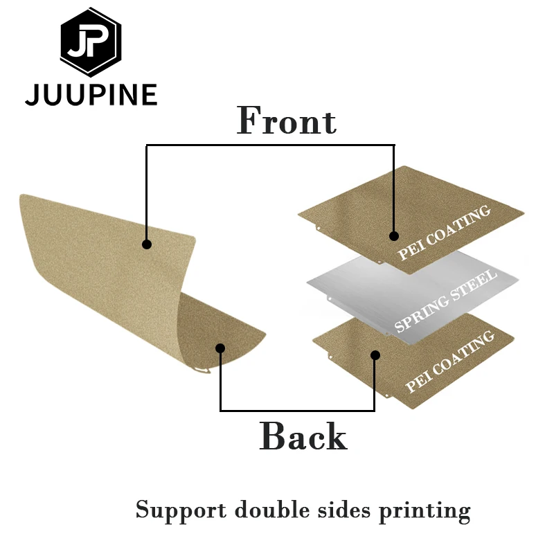 For Flyingbear Ghost 5 Hotbed Double Sides PEI Build Plate  with/no Magnetic Base PEI Sheet Carbon Fiber 3D Printer Parts