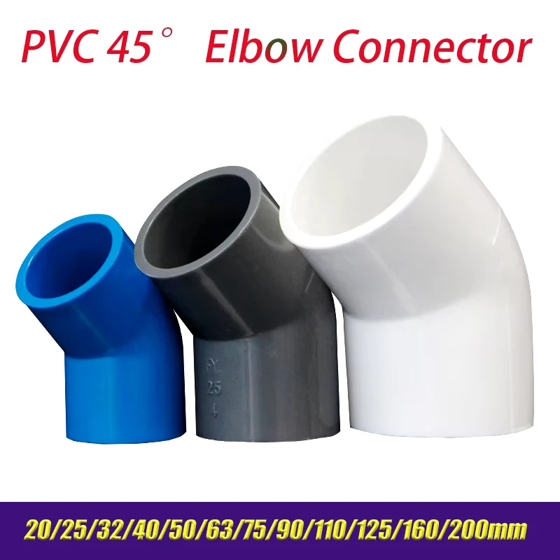 

PVC Pipe Elbow Connectors 20 25-200mm Garden Watering Tube Irrigation Pipe Fittings Aquarium Fish Tank Drain Tube Joint