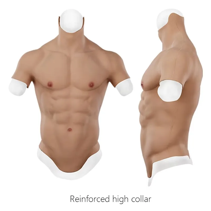 Cosplay Male Suit Fake Belly Muscle Men's Chest Crossdresser Macho Realistic Silicone Artificial Simulation Muscle