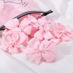 10Pcs/Set Cute Bows Elastic Hair Bands for Girls Hair Rope Ponytail Holder Kids Baby Kids Hair Accessories Wholesale