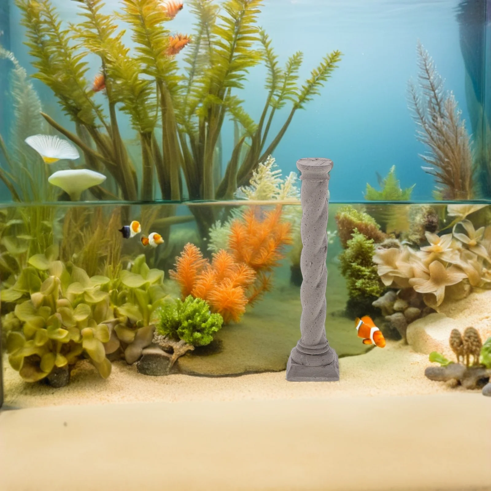 

Aquarium Roman Column Cement 18.5x4.4x4.4cm Miniature Fish Tank Decoration Artistic Underwater Landscape Fish Tank Ornament