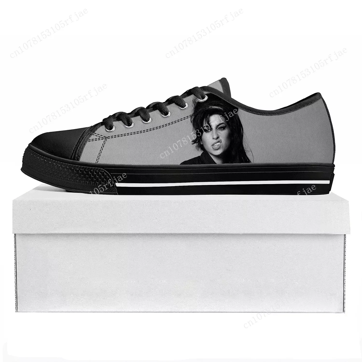 Amy Winehouse sepatu kets kanvas remaja Pria Wanita Sneakers kualitas tinggi Low Top sepatu kustom kanvas kasual pasangan