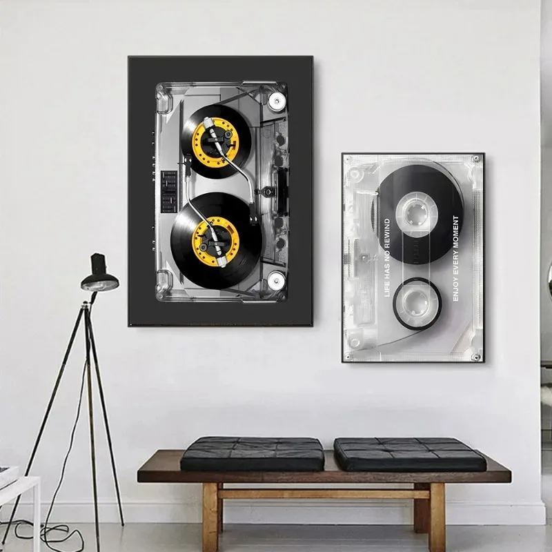 Funny Colourful Transparent Tape Cassette DJ Music Poster and Prints Canvas Printing Wall Art Picture for Living Room Home Decor