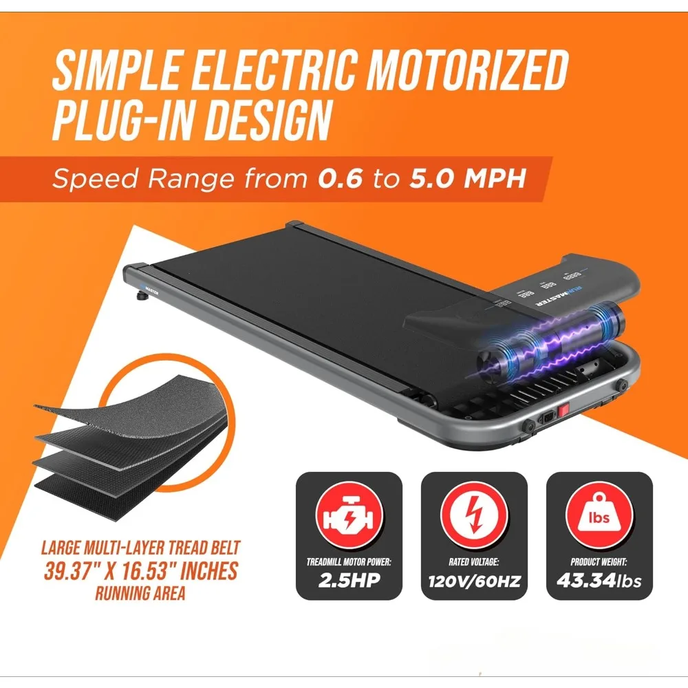 Under-Desk Treadmill - Portable 320 lb capacity, quiet, efficient, installation-free, space-saving jogging machine