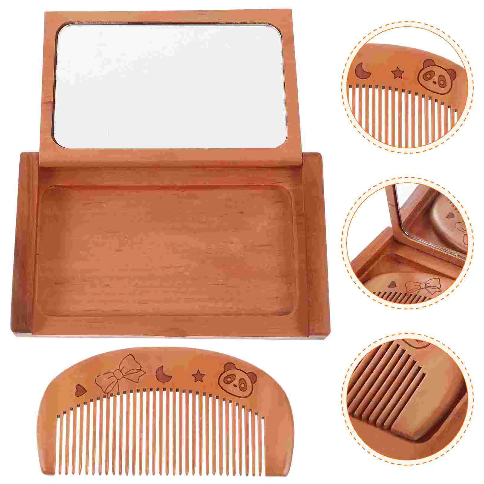 

Foldable Small Mirror Portable Pocket Mirror Compact Rectangle Mirror with Comb folding mirror with comb