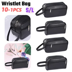 10-1PCS Men Women Vintage Wristlet Bag PU Leather Pure Color S/L Wristlet Bag Vintage Cellphone Storage Bag for Work/Commuting