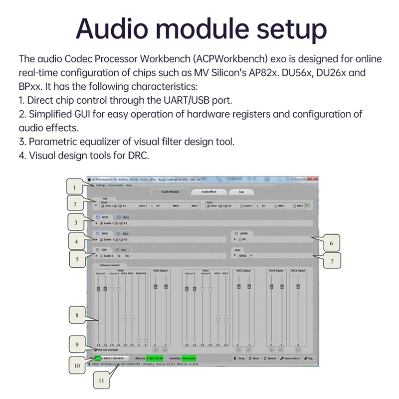 For DSP Digital Reverb Circuit Module Voice Changer Eq Howling Control Frequency Shifter Effect Mixer Sound Effects-Y41A