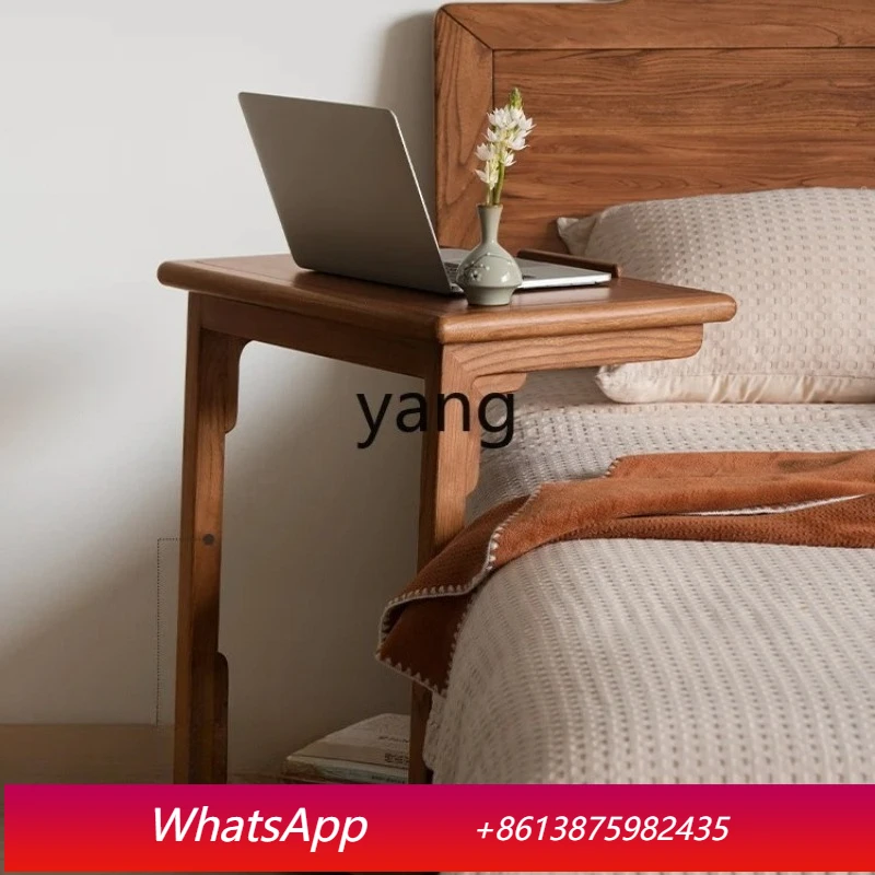 

LMMSolid Wood Mobile Side Table Bedside Sofa Side Table Writing Desk