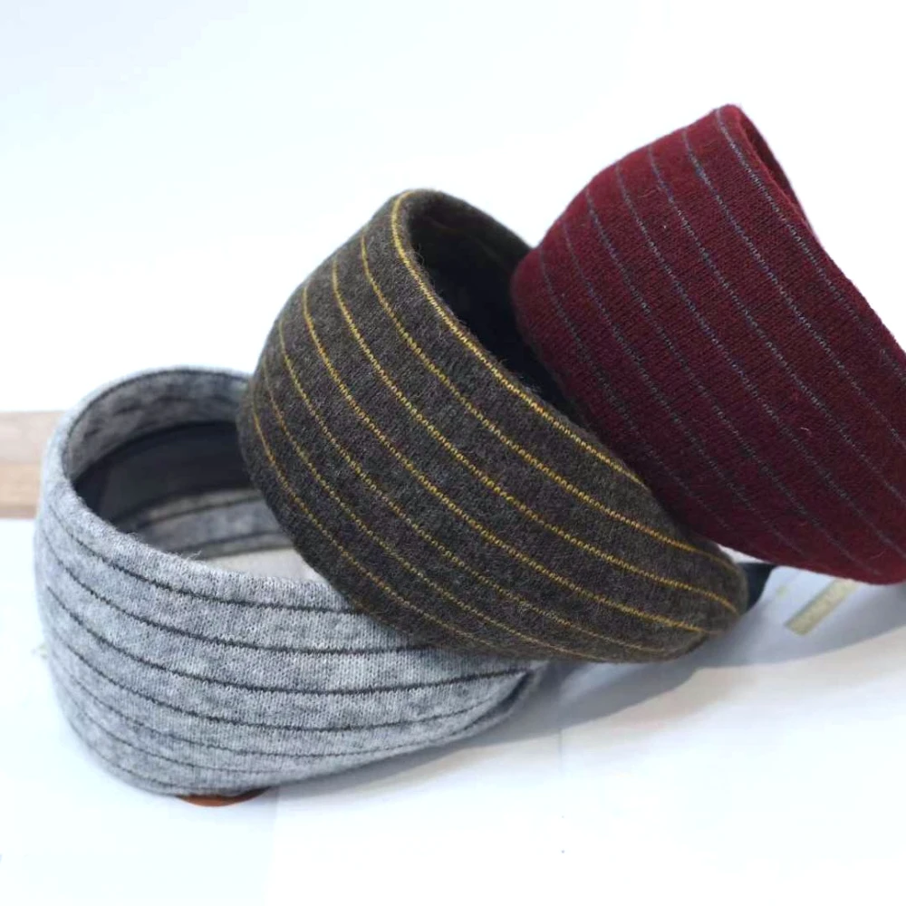 

Korean Style Wide Knit Headband Striped Hair Accessories for Women Fashion Wide Striped Knit Hair Bands Hair Bands for Girls