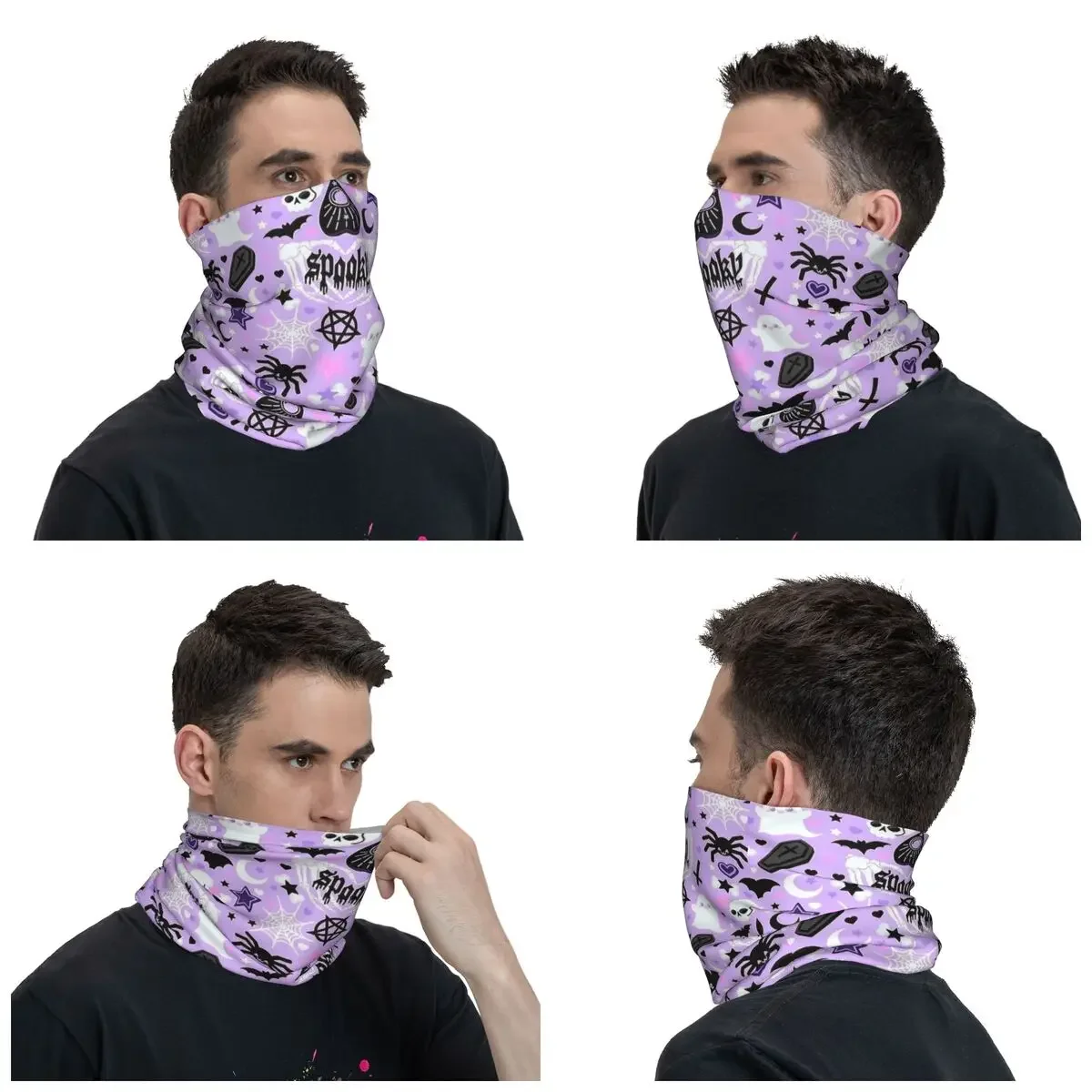 Halloween Bat Spooky Skull Bandana Neck Cover Printed Cute Balaclavas Mask Scarf Cycling Fishing Unisex Adult All Season