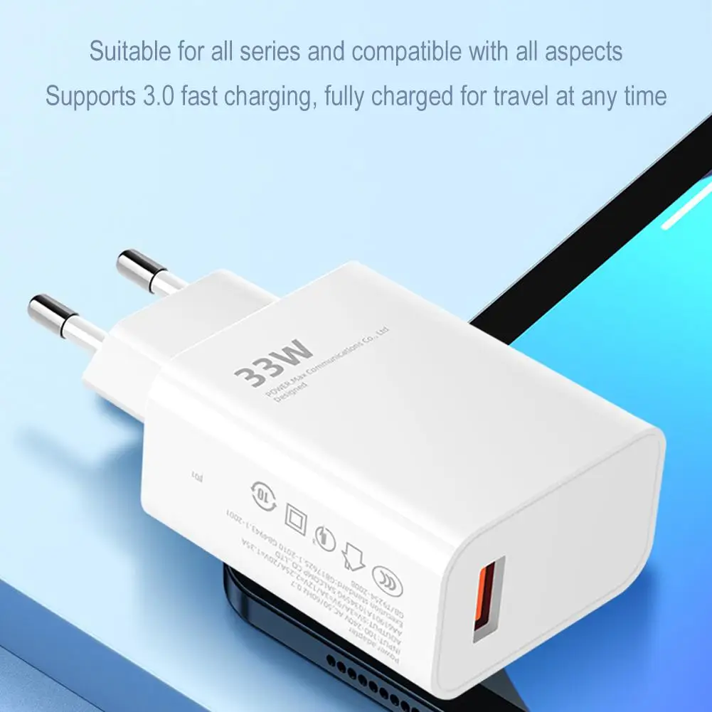 33W USB Charger Fast Charging EU/US Plug Mobile Phone Charging Adapter For Xiaomi Note 13 12 11 Quick Charger