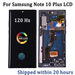 AMOLED Note 10 Plus Screen For Samsung Note10+ N975F Lcd Display Touch Screen with Frame Support S Pen Fingerprints