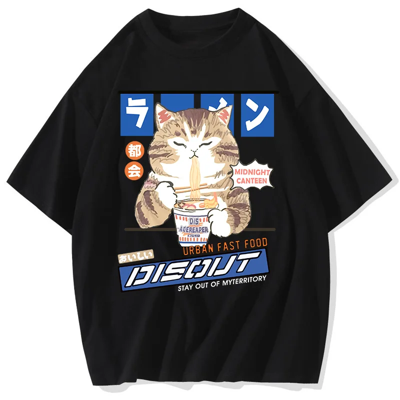 t shirt homme coton 100℅ culotte japonaise hommes blusa masculina Style Cat Anime Graphic Tops Summer Oversized Clothing Male