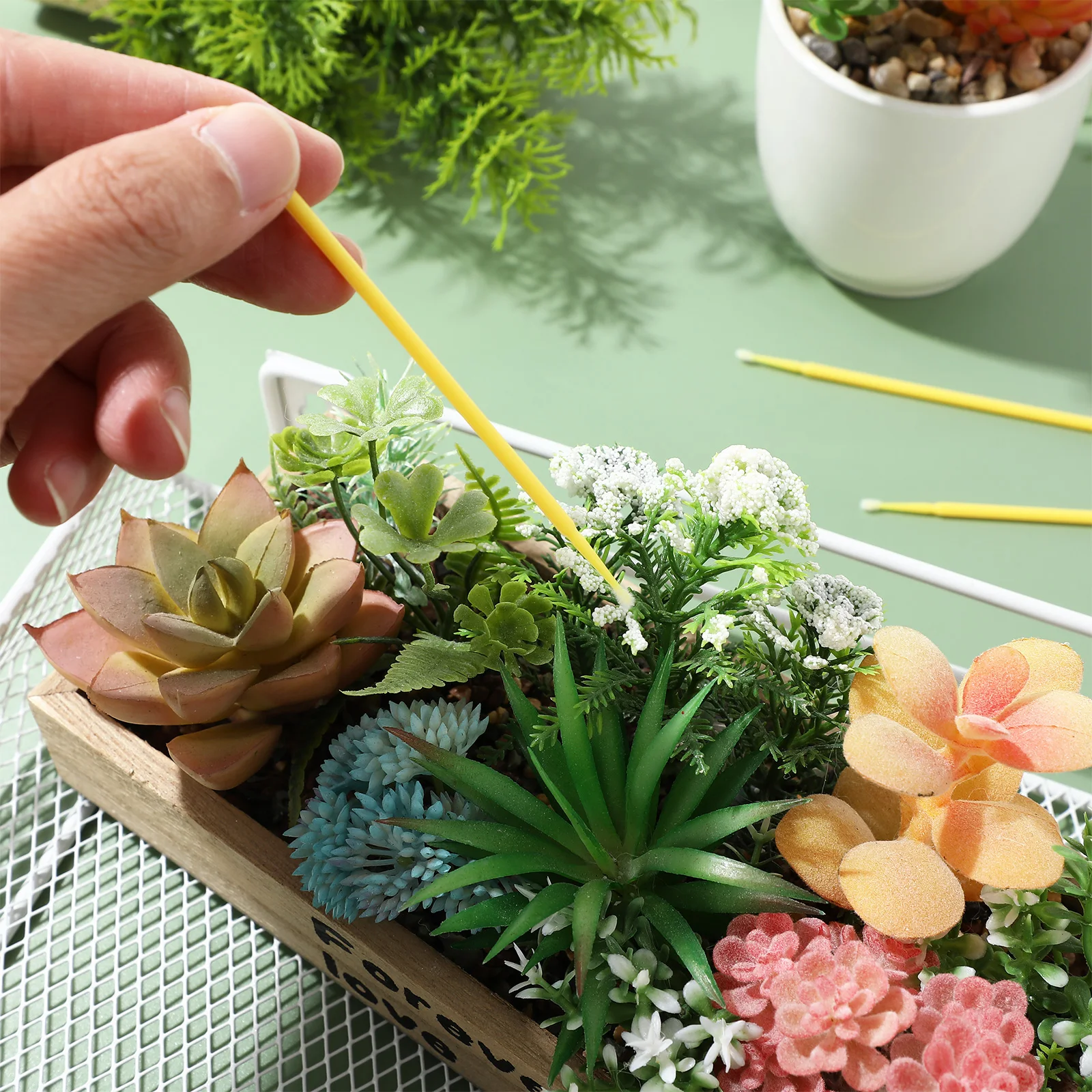 

100pcs Pollinator Tool Yellow Chalk Pen Hand Pollination Fruit Vegetable Plant Brushes Flower Succulent Peach Pear Tree Bees