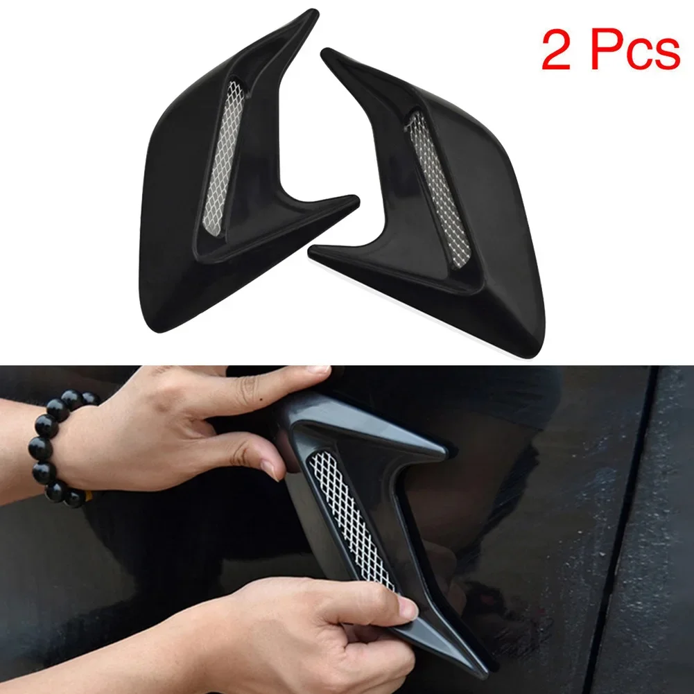 2Pcs Air Hood Vent Trims Car Modification Supplies Hood Air Outlet Stickers Leaf Plate Car Shark Gills Stickers