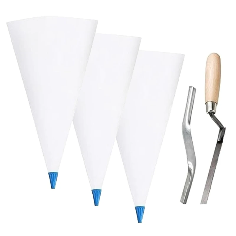 A1W1 Multipurpose Tile Grout Masonry Bag With Brick Jointer And Pointers Portable PVC Tool for Wall and Floor Tiling