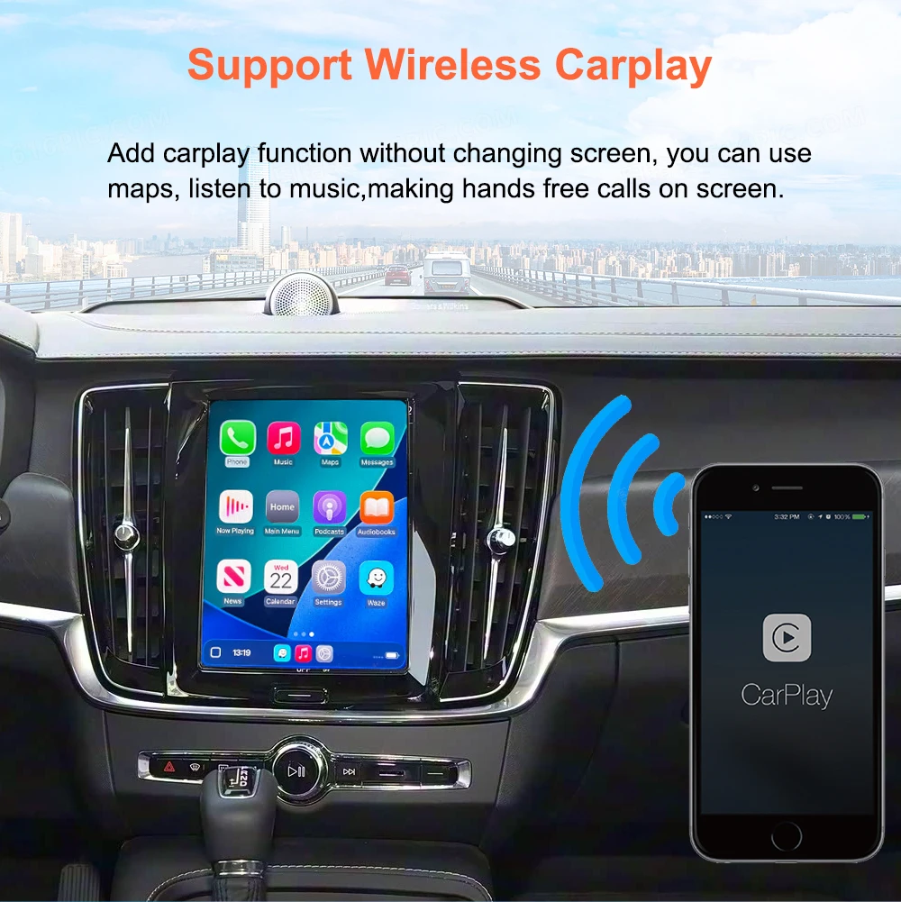 Bonroad Wireless CarPlay Android Auto Nachrüstkit-Modul für Volvo V60 V90 S60 XC40 XC60 XC90 S60 S90 2018-2022 Airplay Mirror – Detail 4
