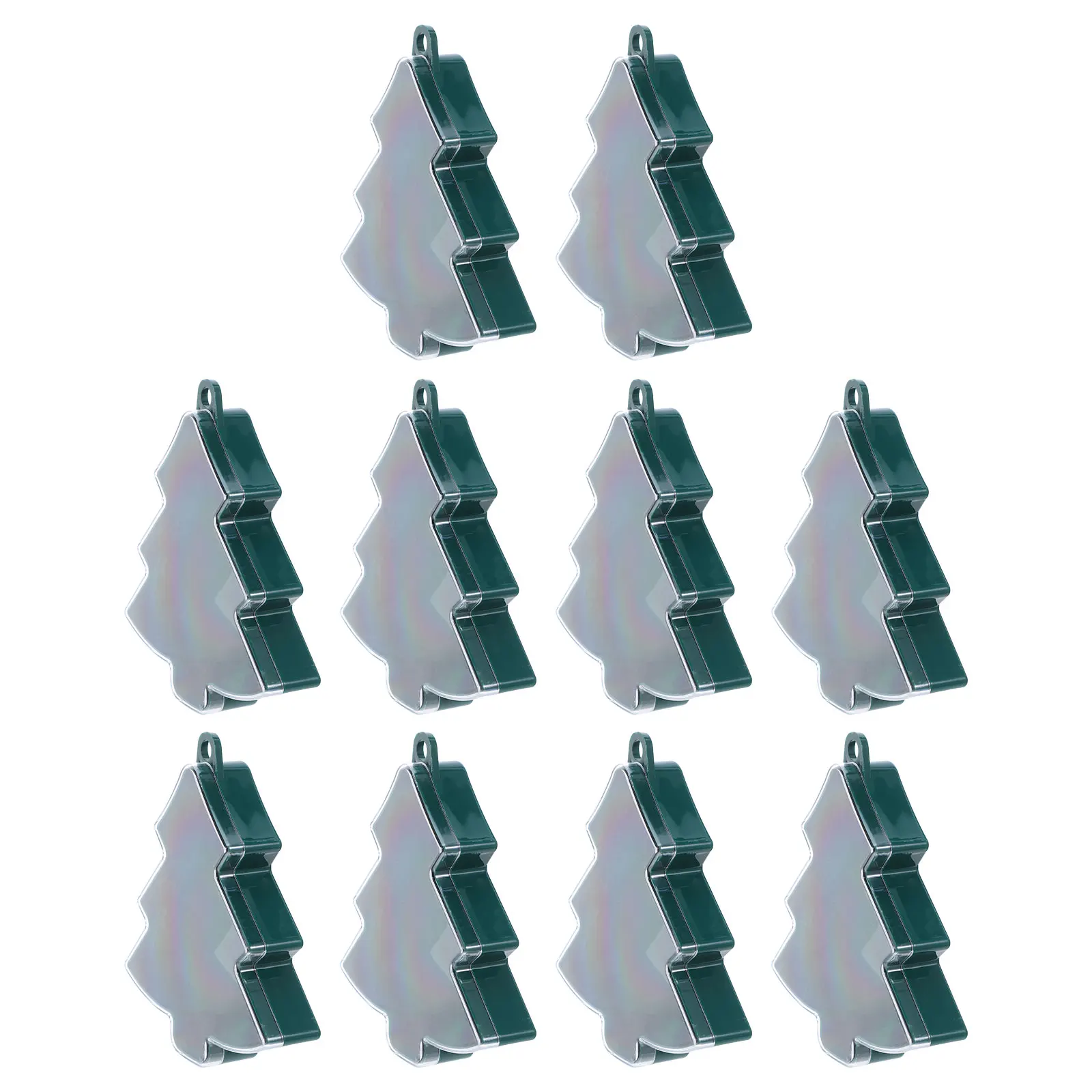 

10Pcs Christmas Tree Candy Boxes Plastic Fillable Containers Decorative Treat Storage Boxes Holiday Favor Party Supplies