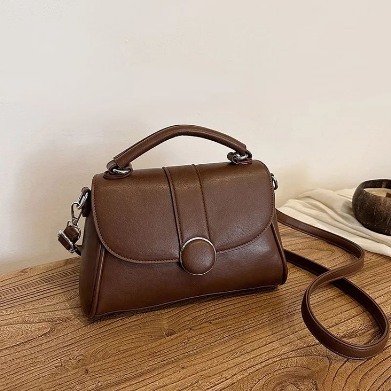 

Popular Classic High-End Leather Women's Crossbody Bag Luxury Brand Elegant Trendy Commuter Vintage Bag