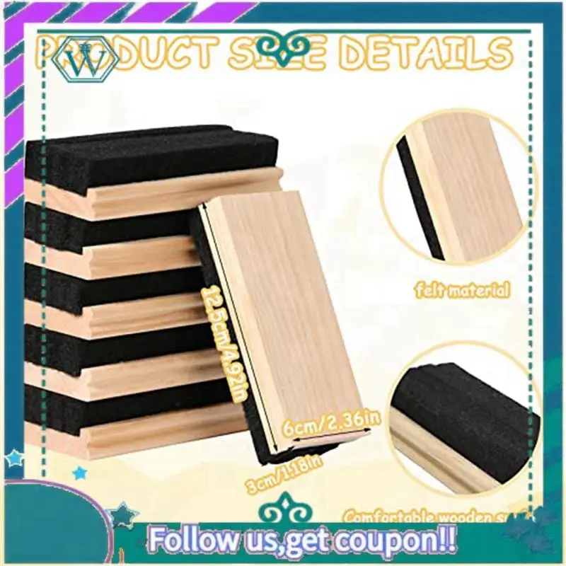 A75Q-40 pacote de borracha de quadro-negro borracha de feltro de lã borracha de giz de madeira sem poeira limpador de borracha de quadro-negro para crianças professores