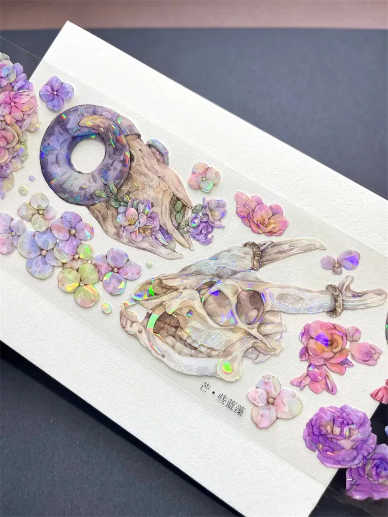 1 Loop 100cm Insects Animal Fossil Floral Daily Number Washi PET Tapes DIY Decor Scrapbooking Journal Material Sticker Sample