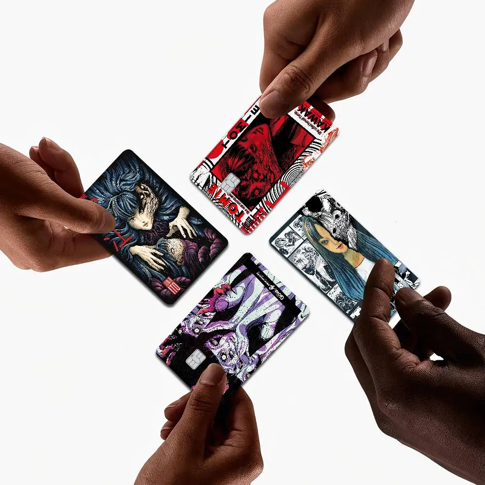 Horror Comics Tomie Credit Card Skin Stickers No Adhesive Residue Water Proof for VISA Credit Card Subway Access Card
