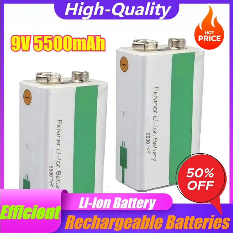 

9V 5500mAh Lithium-ion Battery USB Rechargeable Battery for A Series of Electronic Products Such As Cameras
