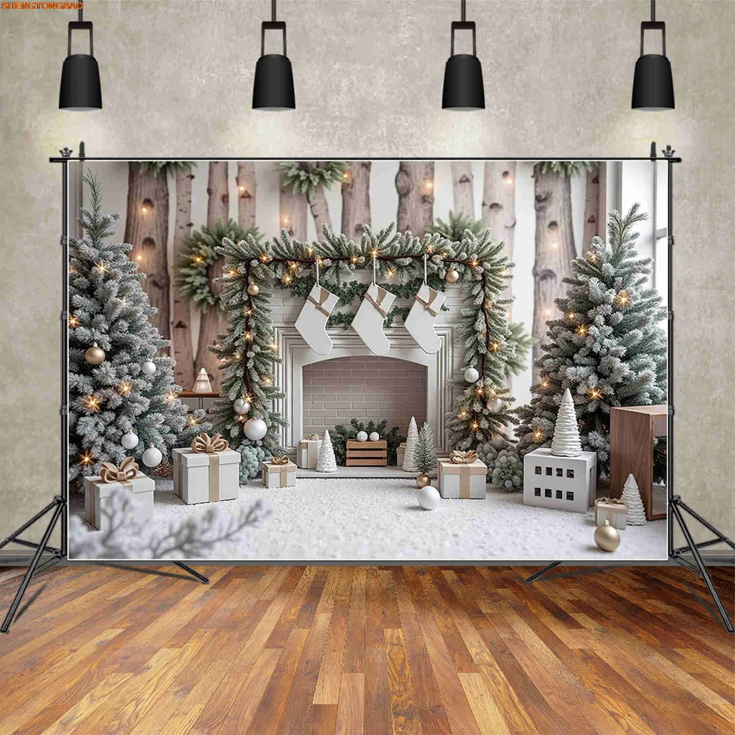 2025 Christmas Background Photography Home Decoration Xmas Tree Candles Photocall Backdrop Baby Photo Studio Accessories