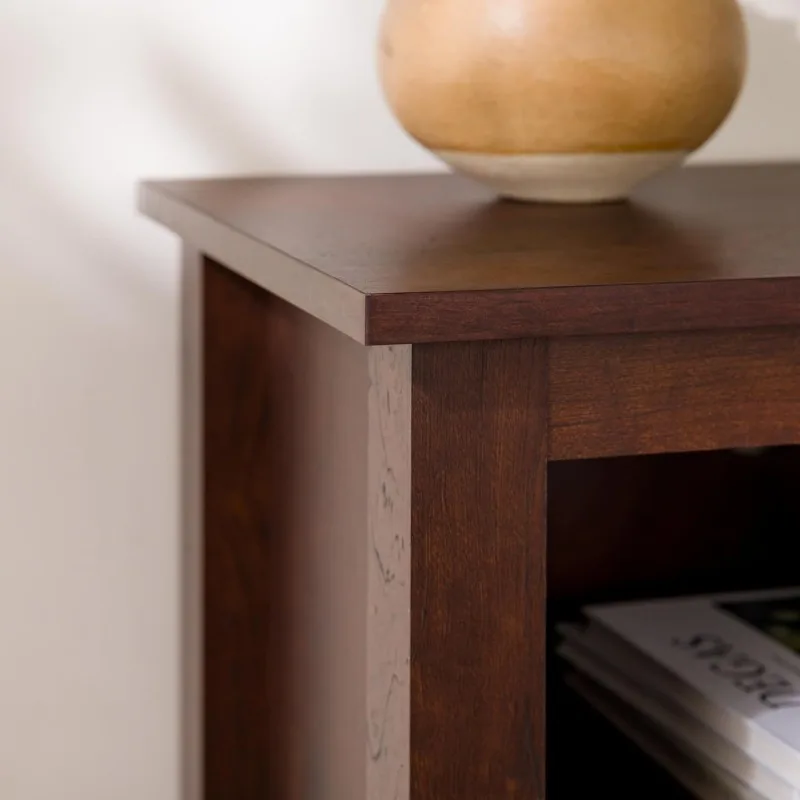 Edison Wren Classic Brown TV Media Console Entertainment Center لتلفزيون 80 بوصة مع حجرة تخزين، 70 بوصة