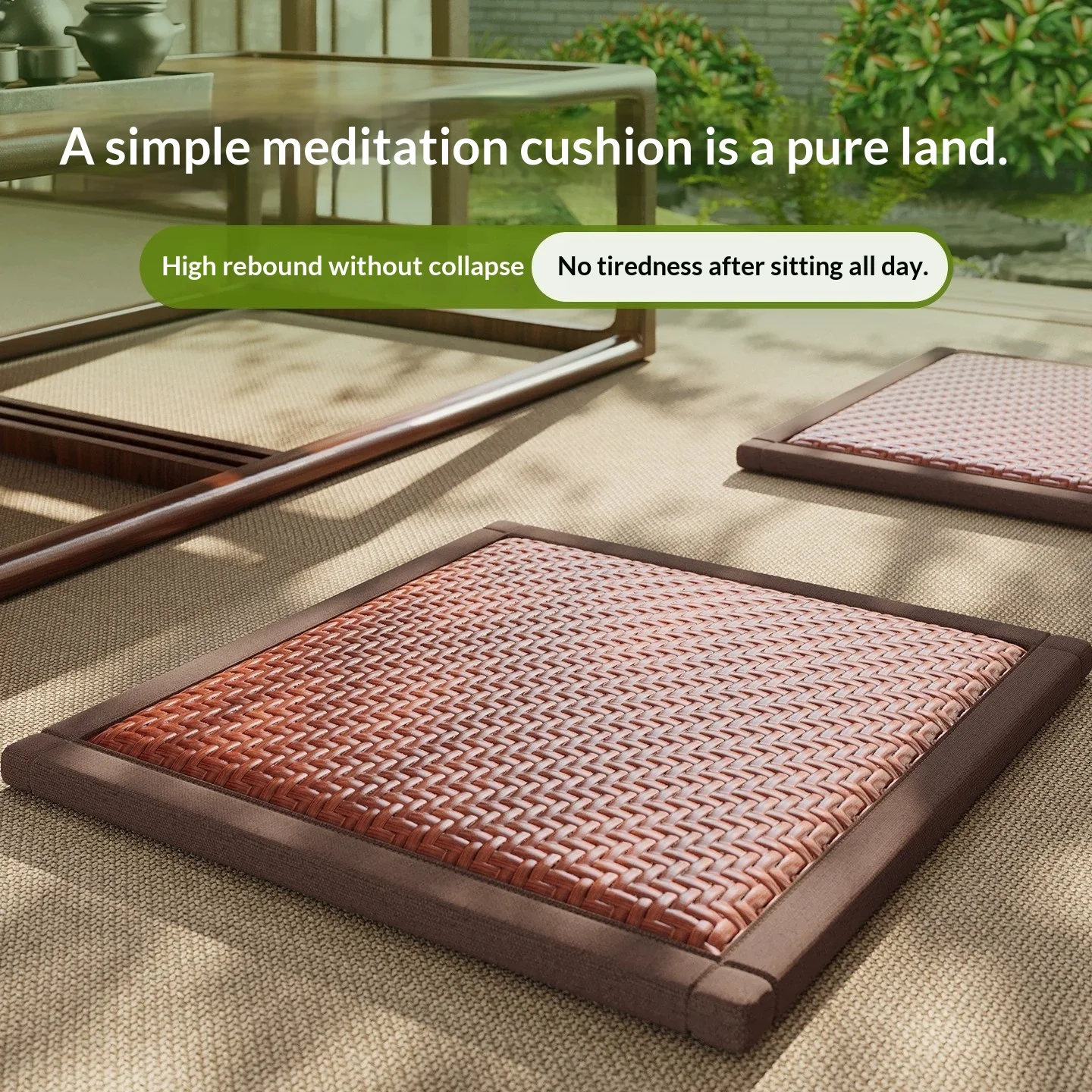 Square Floor Cushion, Japanese Tatami Mat, Extra Thick High Resilience Meditation Cushion, Versatile Seat Cushion for Yoga
