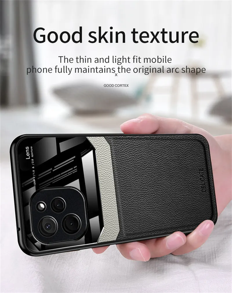 Per Huawei Nova Y61 EVE LX9 custodia paraurti in Silicone pelle PU pelle Plexiglass Cover posteriore opaca custodia rigida per Huawei Nova Y61