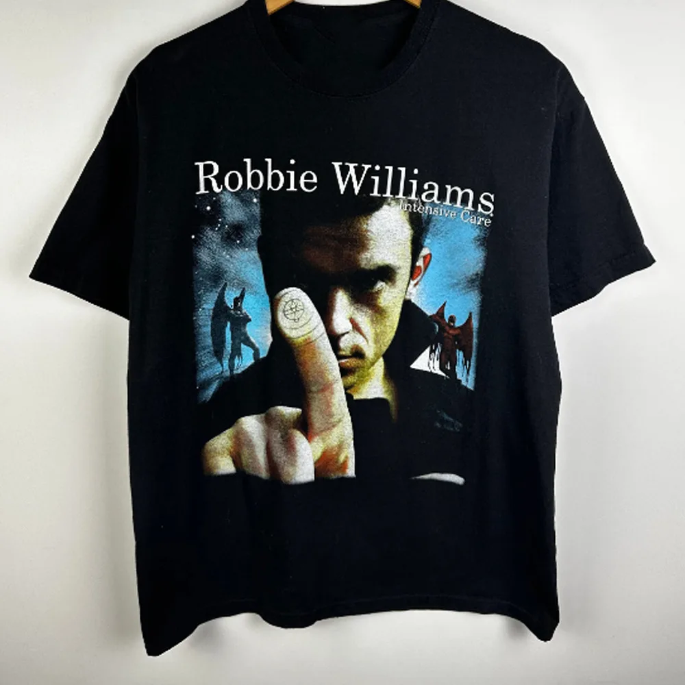 retro Robbie Williams tour T-shirt black Short sleeve S to 345Xl JJ2415