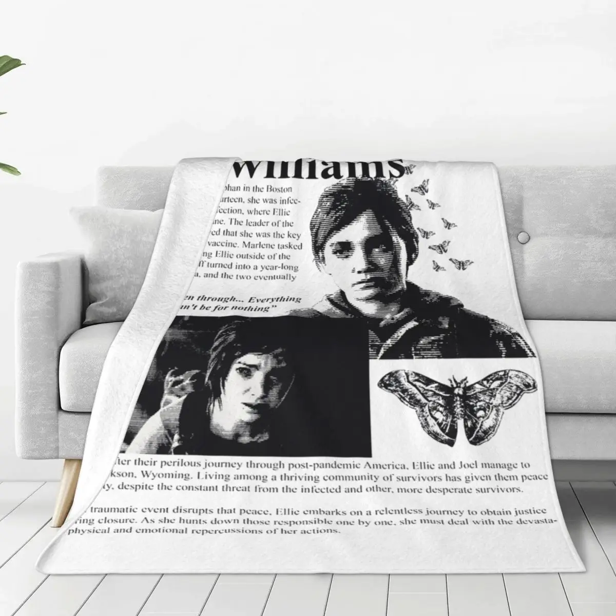 Ellie Williams The Last Of Us Blankets Fleece Print Video Games Cozy Super Soft Throw Blankets for Bed Outdoor Bedding Throws