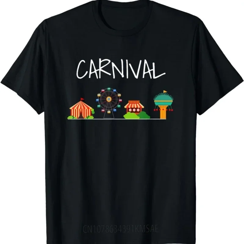 Carnival Tents Fun Ferris Wheel T-Shirt  Women Clothing Tops  Kawaii Clothes  Graphic T Shirts  Camisetas  Ropa De Mujer