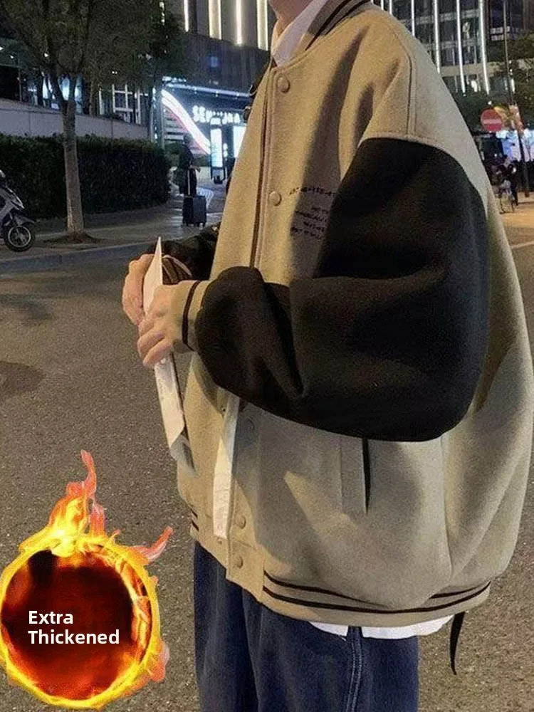 

Trendy Baseball Jaet for Men Casual Loose Fit Student Outerwear Windproof Long Sve Autumn Winter New Arrival Large Size