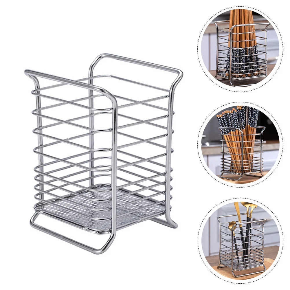

1Pcs Kitchen Storage Rack Carbon Steel Draining Shelf Large Capacity Utensil Organizer Tableware Drying Rack Fork Holder