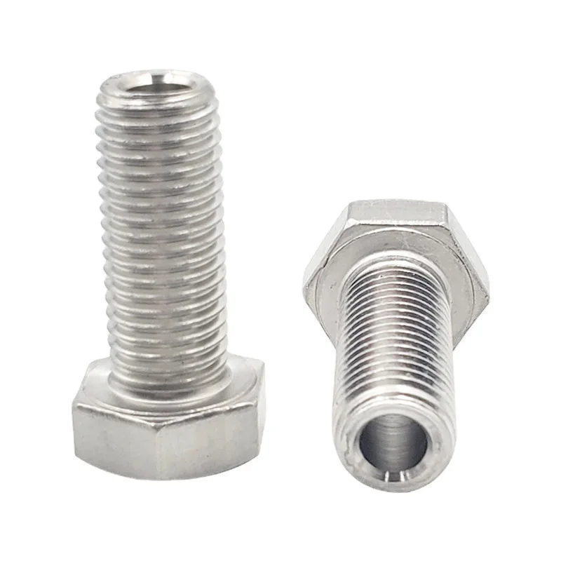 Hollow Screw 304 Stainless Steel Special Outer Hexagonal Bolt Mask Machine Threading Through-Hole Screw M4M5M6M8M10M12M14M16M20