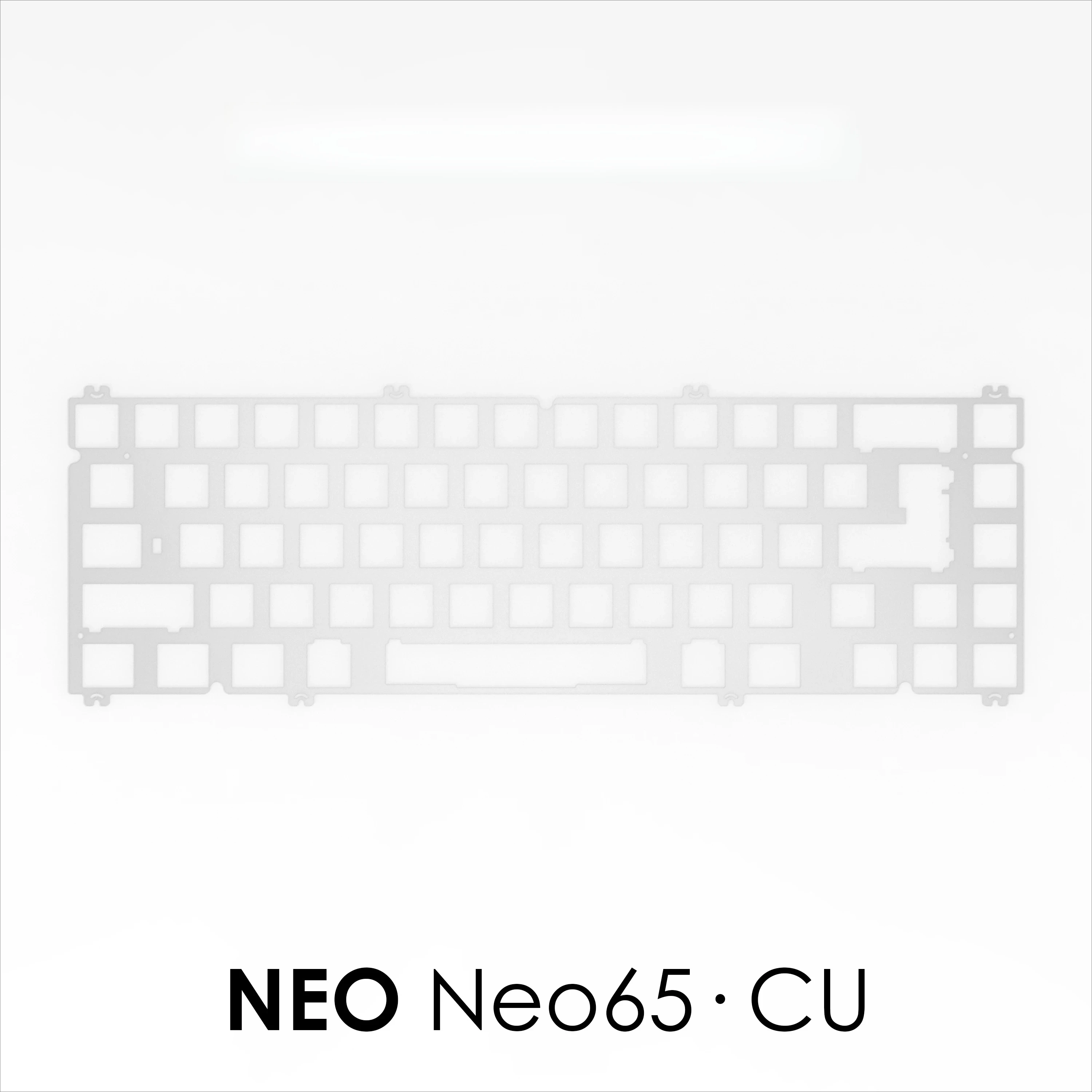 Płytka klawiatury Neo65CU, mosiądz, CF, PC, PP, FR4, aluminium (do montażu na płytce PCB za pomocą śrub i stabilizatora montowanego na płycie). — zdjęcie produktu 5