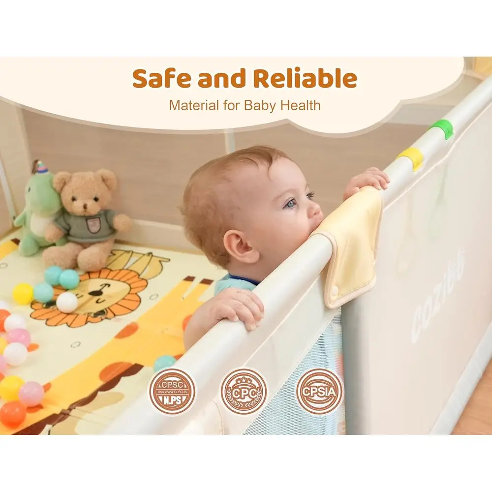 روضة أطفال كبيرة جدًا مقاس 71 × 59 مع حصيرة، ساحة لعب للعب والراحة في الأماكن المغلقة والخارجية