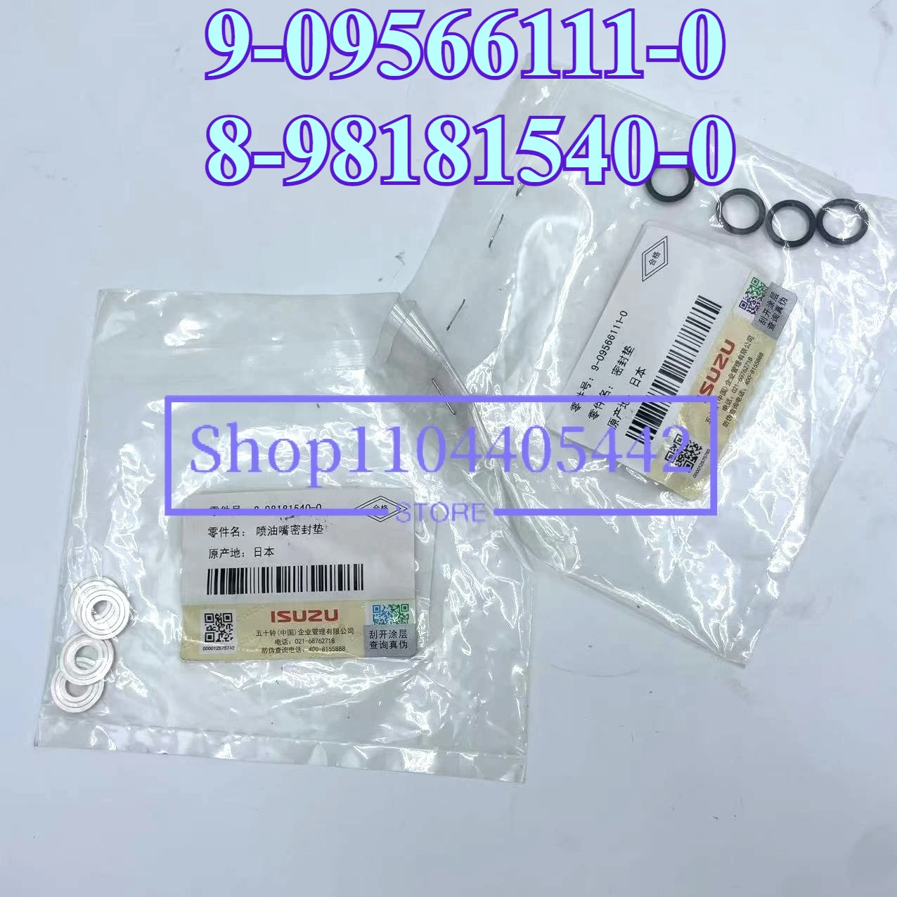 

4 Pcs/set 8-98181540-0 Compatible with Fuel Injector Gasket O-Ring 9-09566111-0 for Isuzu 4Jj1 Engine Parts