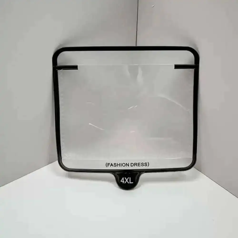 50 Stück PVC XS-5XL EVA-Kragenetikettentaschen für Kleidungsetiketten, Zubehör-Markentaschen, transparente, mattierte Etikettentaschen – Detail 7