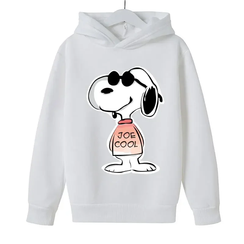 Infantil Snoopy Cartoon Anime Pulôver Tops, moletom com capuz, roupas da moda, menino, menina, crianças, primavera, outono, novo, 2024