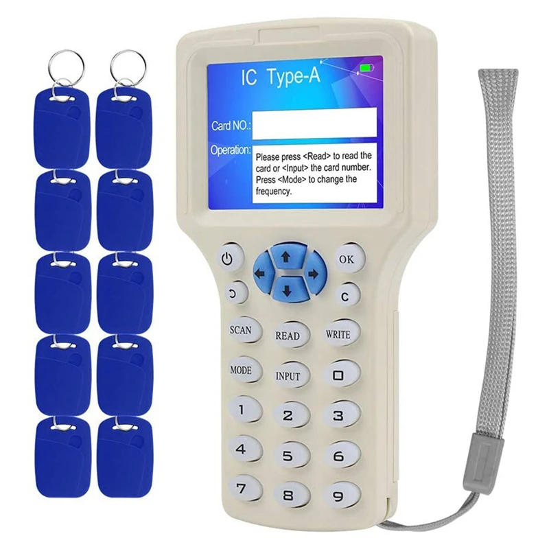 FULL-Handheld USB RFID ID IC Card Writer With Full Decoding Function. Includes 10 Piece 2-In-1 Dual Frequency Writing Tag