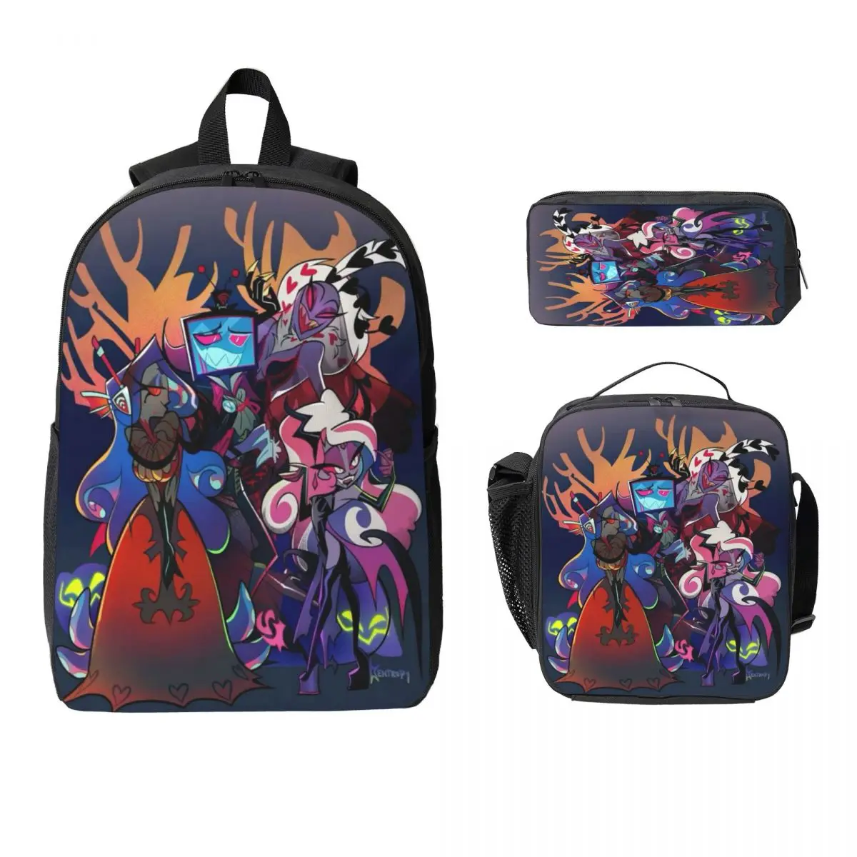 

3 шт., набор рюкзаков Hazbines Hoteles для мальчиков и девочек, сумки для ручек, наборы сумок для книг с коробкой для завтрака для учащихся начальной школы, рюкзак