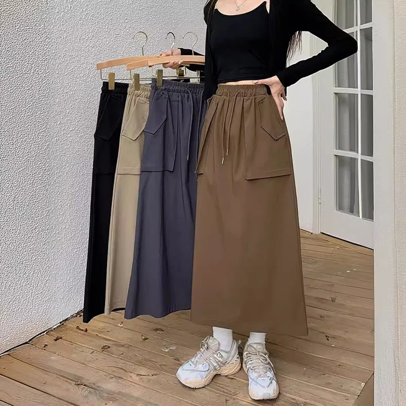 Fashionable Casual Loose Three-Dimensional Pocket Workwear Skirt For Women